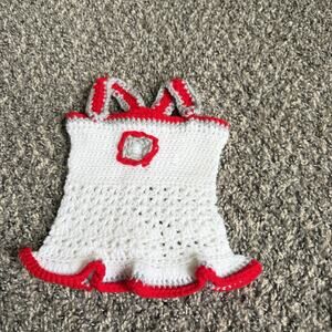 Ohio state Buckeyes baby clothes Top Buckeyes baby 0-3 Months Crotchet Handmade